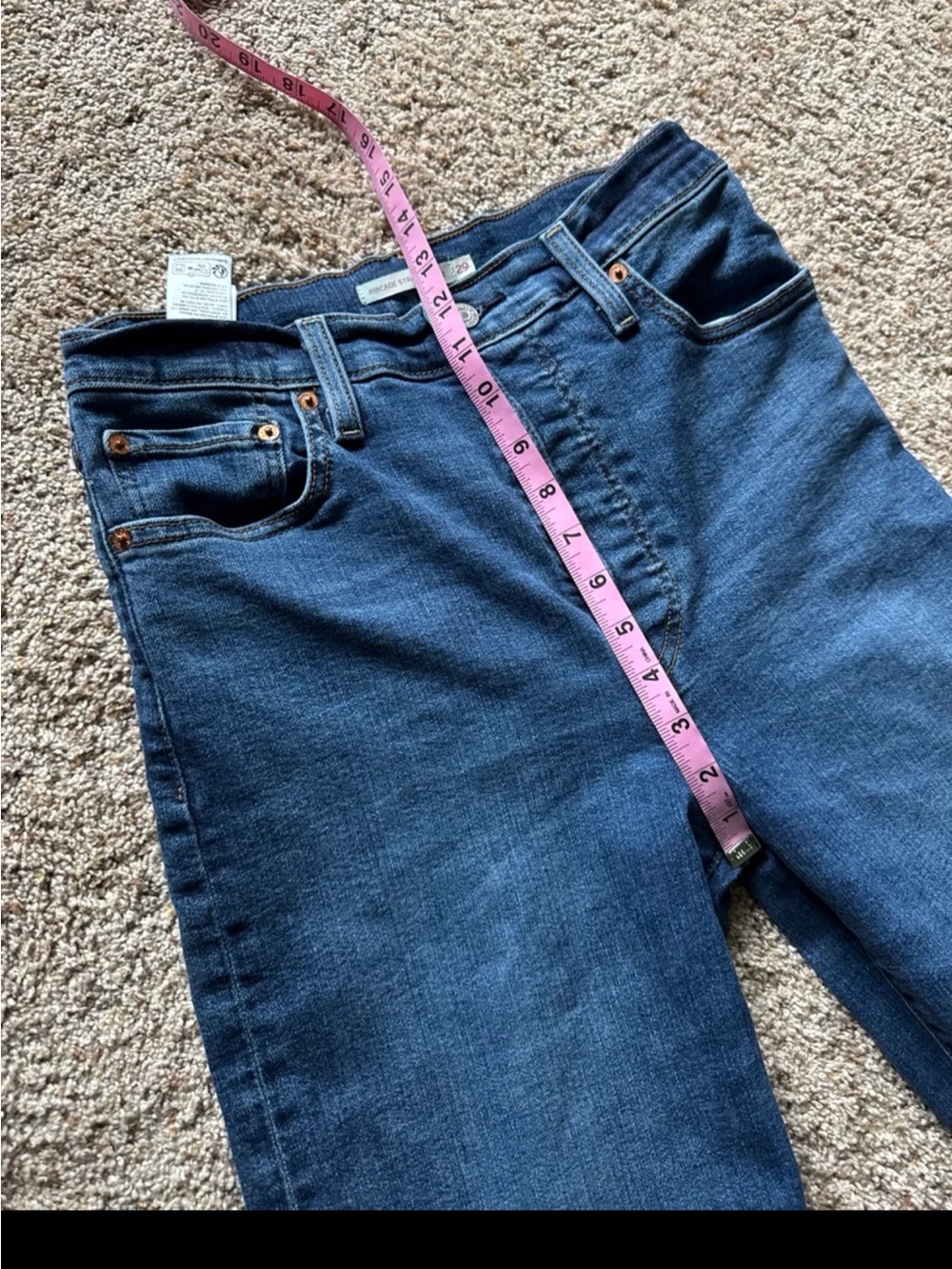 Levi’s Ribcage Straight Ankle Women's Jeans in Dial Up Dark Indigo Worn In Sz 29 - Picture 11 of 12